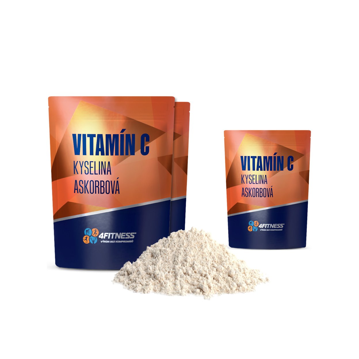 Vitamín C v prášku 4Fitness 2 balení +1 balení zdarma. Celkem 3 kila vitamínu C.