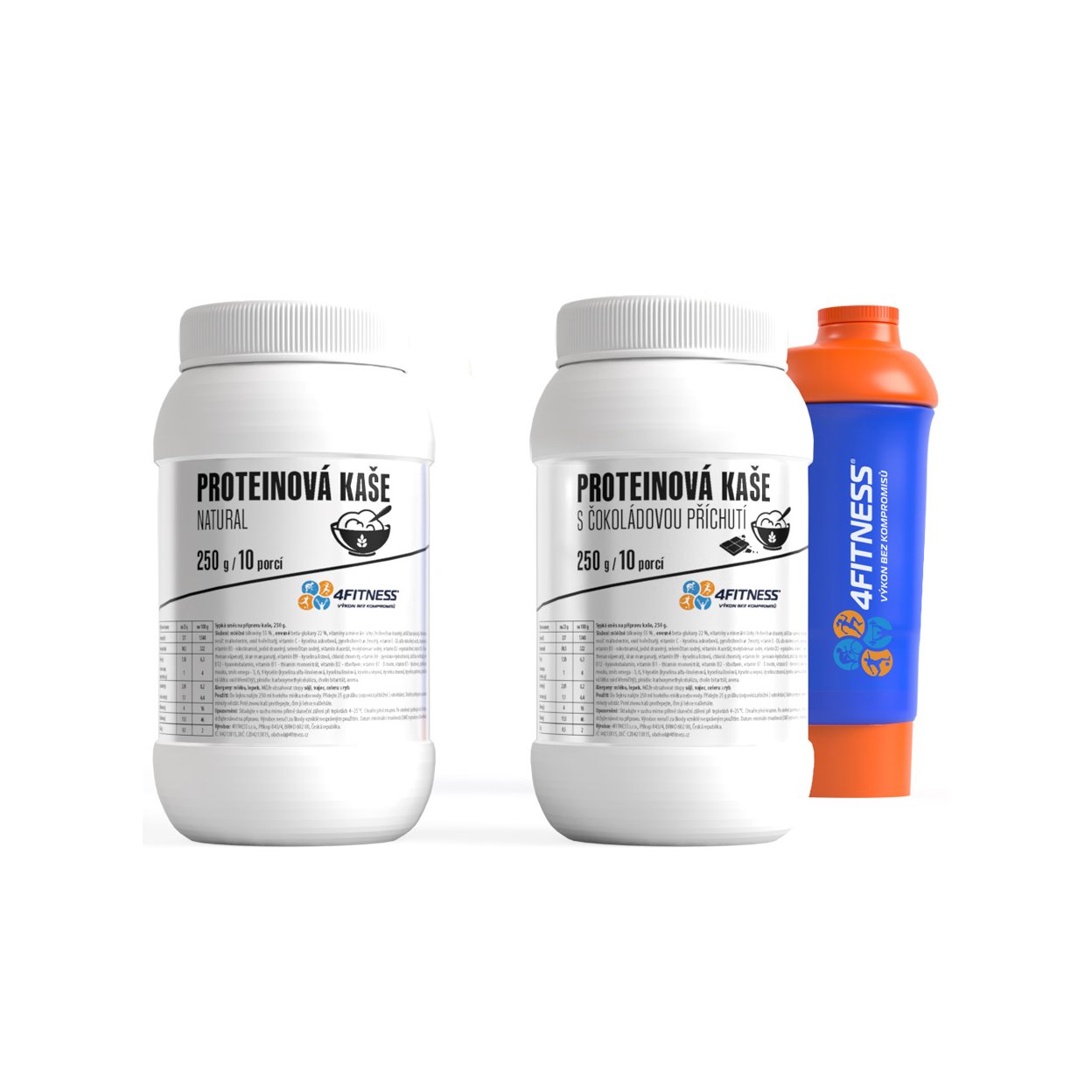 Proteinová kaše pro dietu a shaker zdarma.