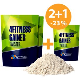 Sacharidový gainer 4Fitness Twister, výhodná sada pro nárůst svalové hmoty.