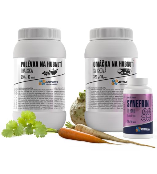 Dietní polévka a omáčka 4Fitness pro redukci váhy, Kapsle Synefrin v doze jako dárek zdarma.