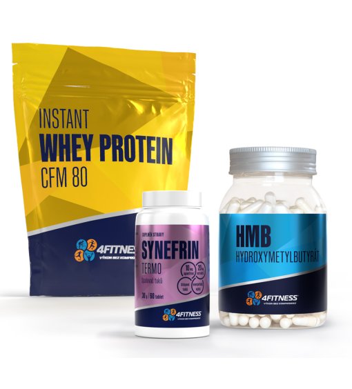Produkty CFM protein, tablety synefrin a HMB pro hubnutí bez ztráty svalů.
