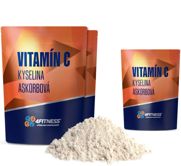 Vitamín C v prášku 4Fitness 2 balení +1 balení zdarma. Celkem 3 kila vitamínu C.