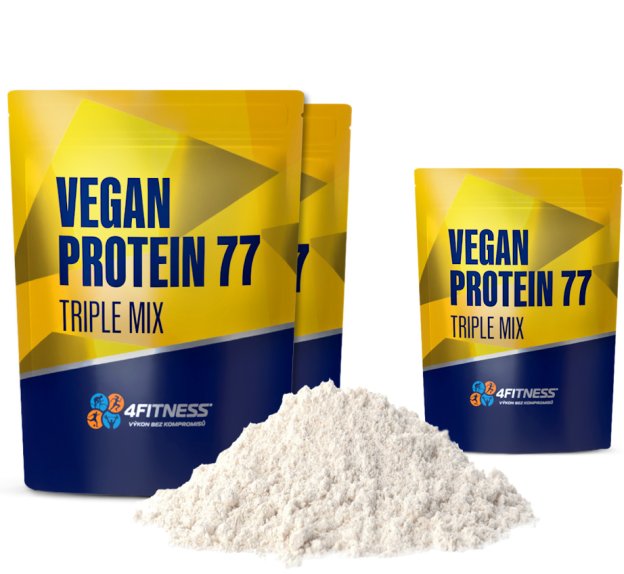 Rostlinný protein 4Fitness 2+1 zdarma, vegan doplňky stravy.