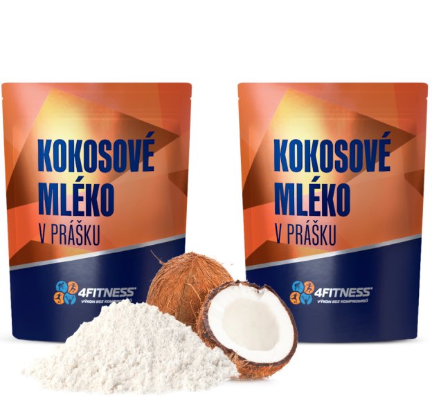 Sušené kokosové mléko 4Fitness ve dvou kilových baleních.